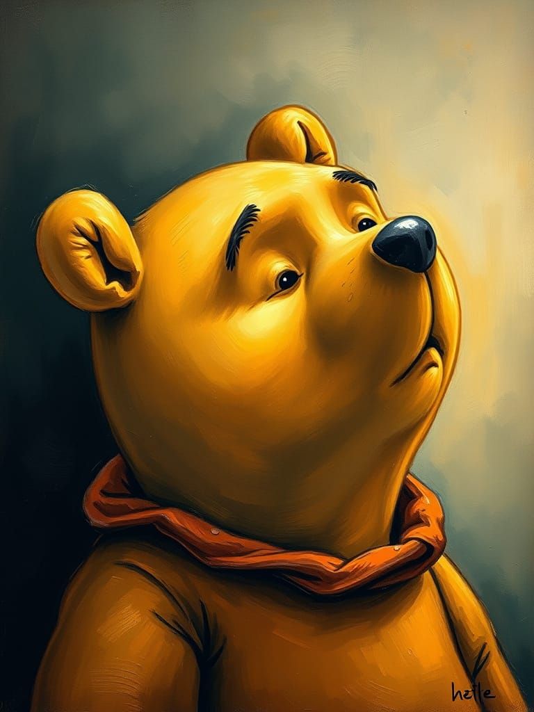 Dreaming Winnie the Pooh Portrait in Classical Style