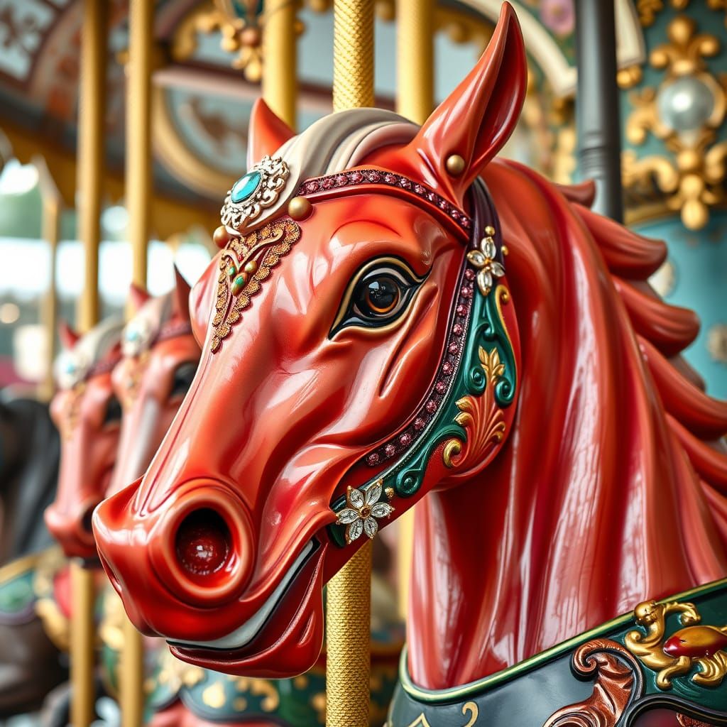 Carousel Horses in Hyperrealistic Detail