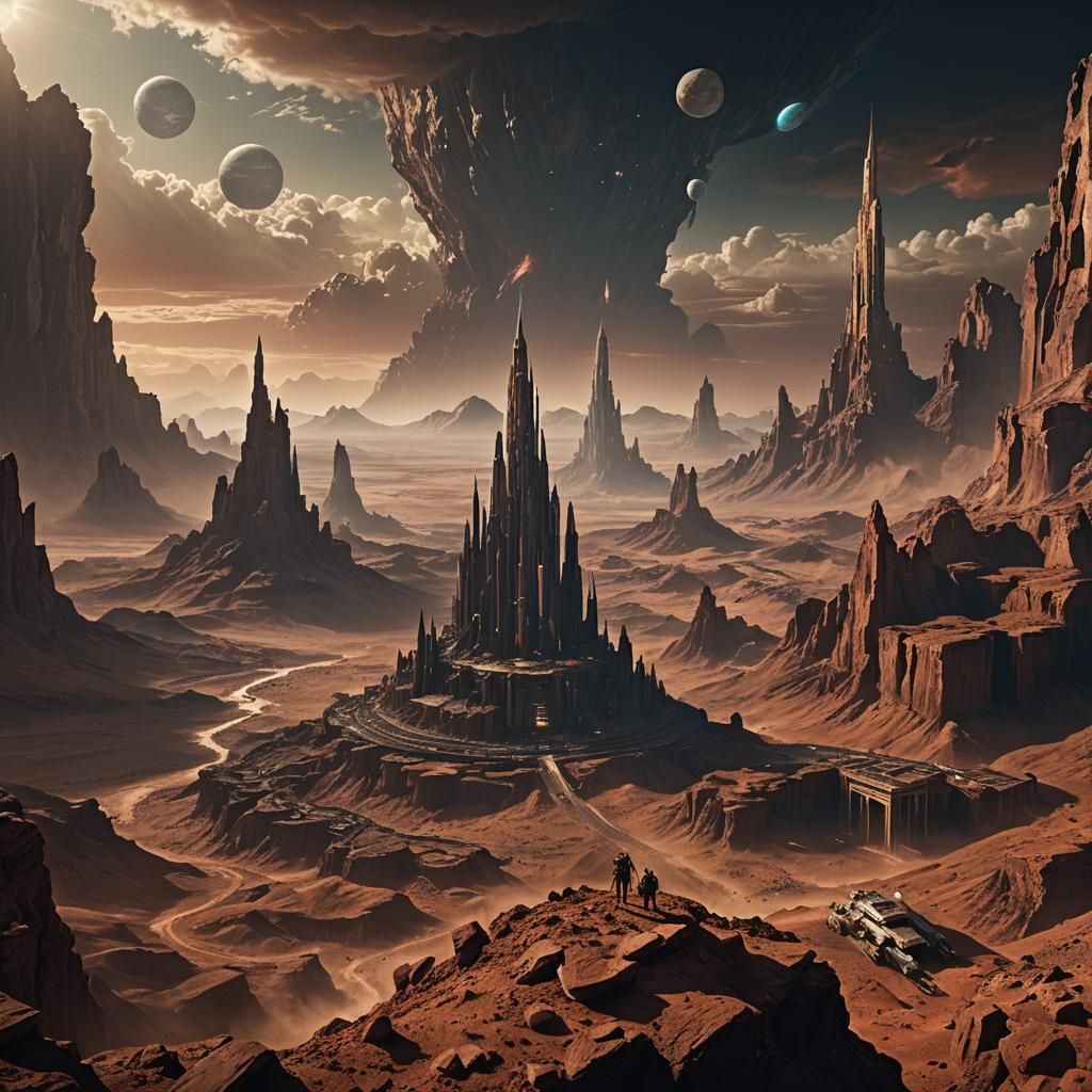 Epic Gods of Mars Digital Matte Painting