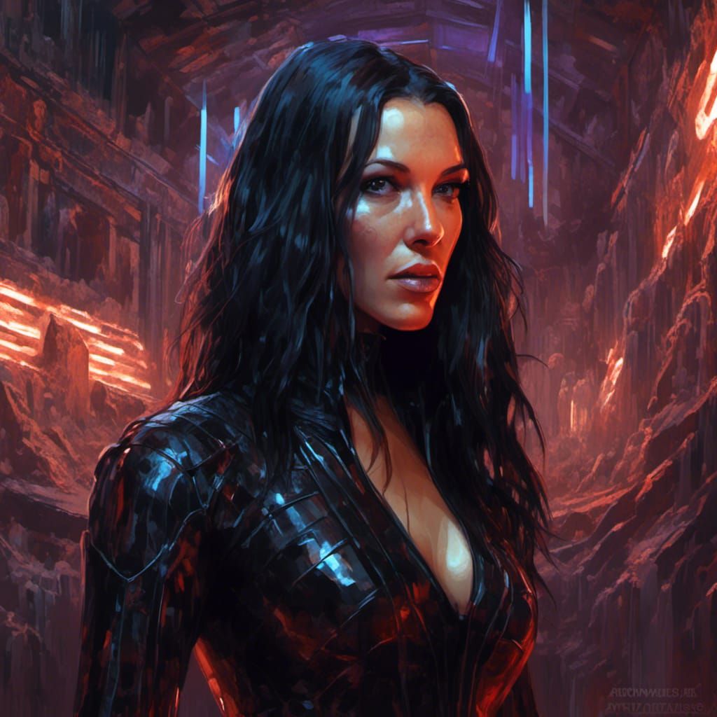 Katie Cassidy Black Latex