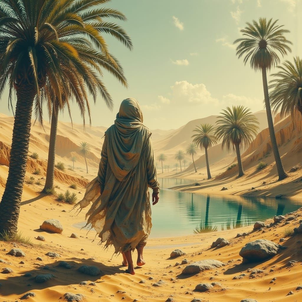 Sahara Traveler's Mirage: A Surreal Desert Dream