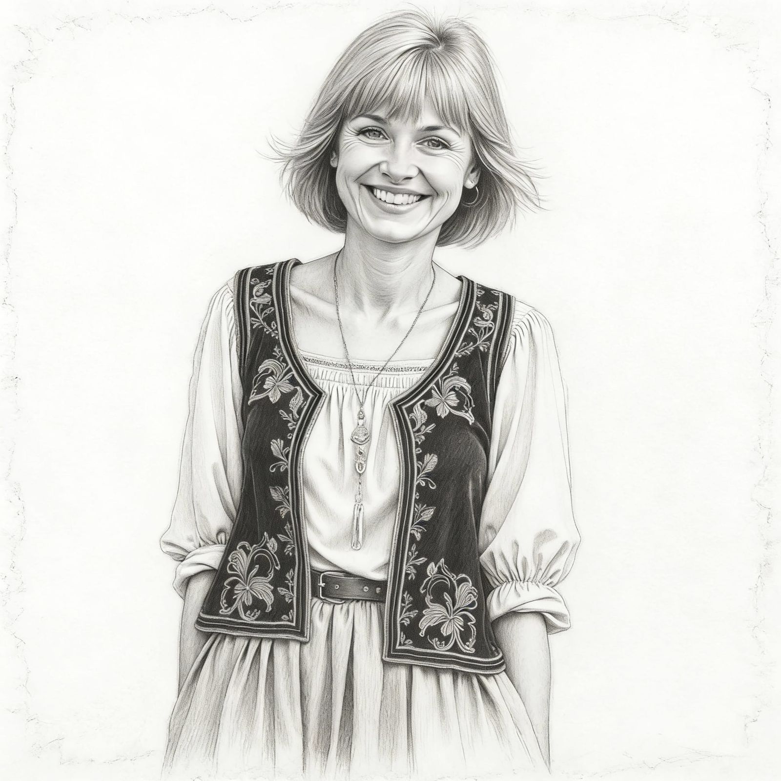 Sketch of a Greek Woman in Velvet Vest