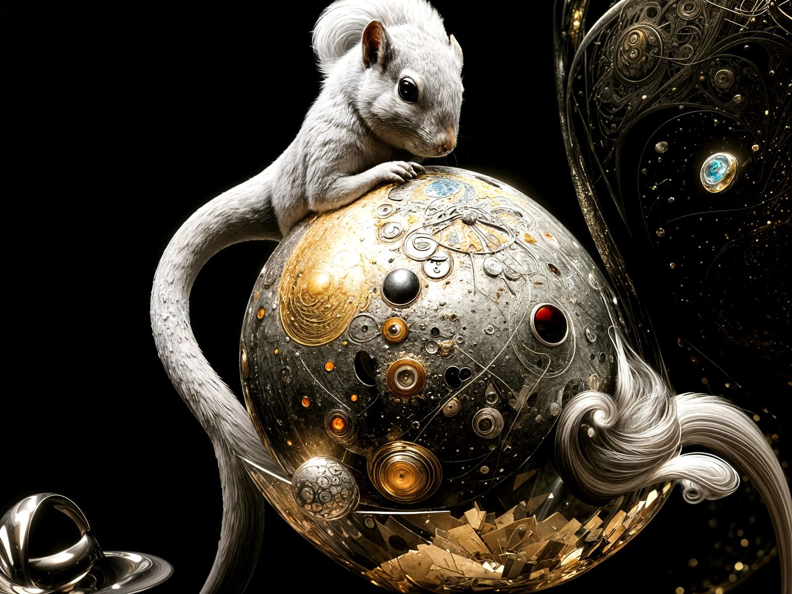 I was serious about the Squirrel... who ends-up resembling a rose of garlic on a stalk