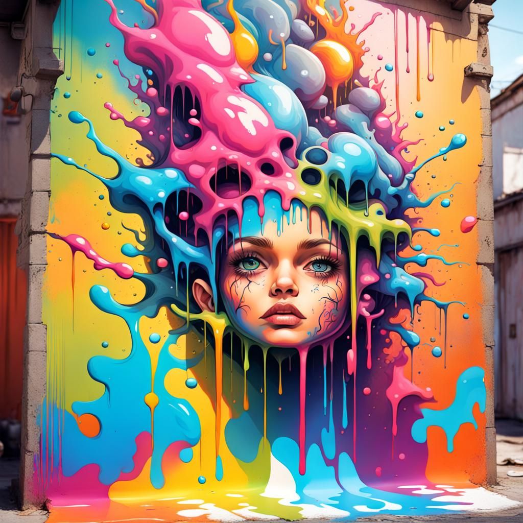 Polychromatic Fantasy Graffiti Art in Street Style