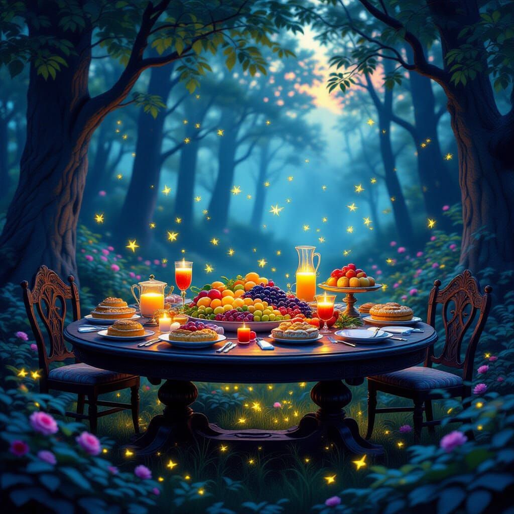 Enchanted Feast in Mystical Twilight Forest