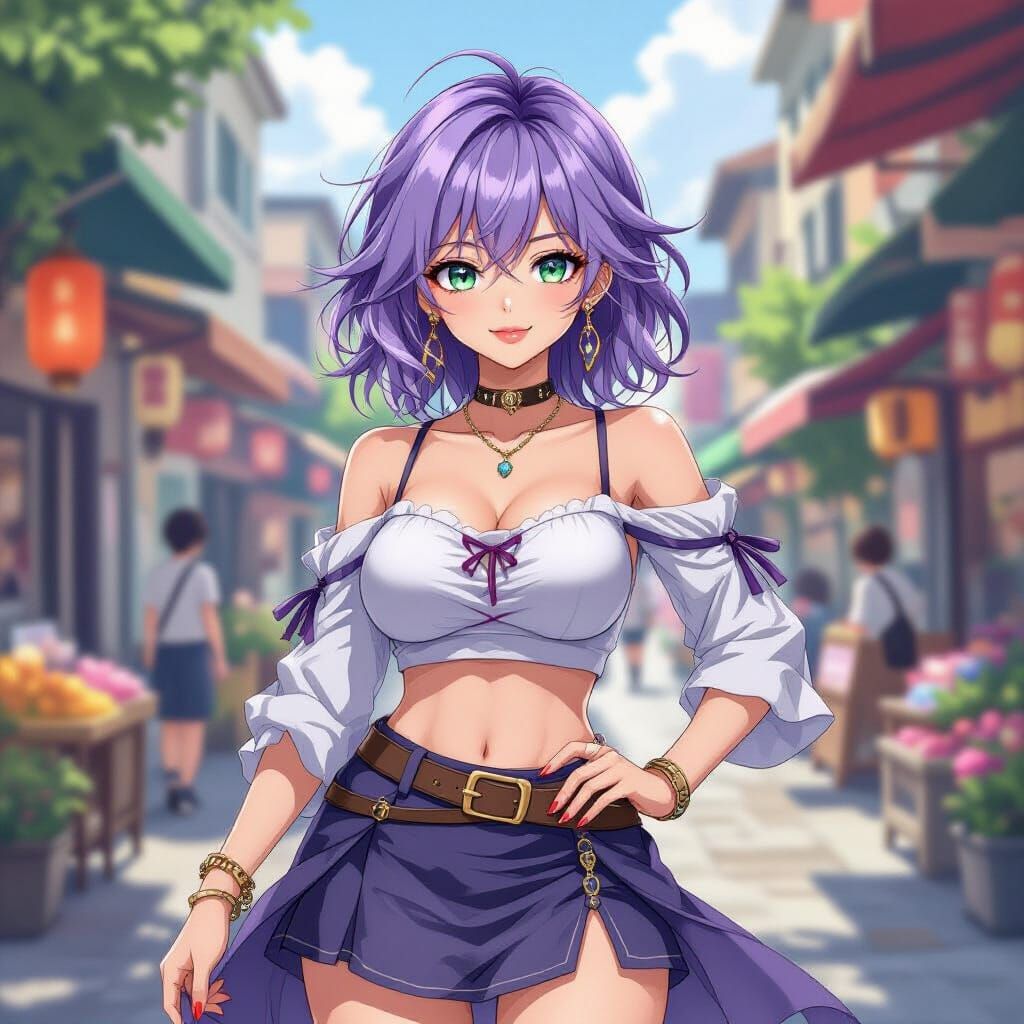 Fashionable Anime Woman in MAPPA Style