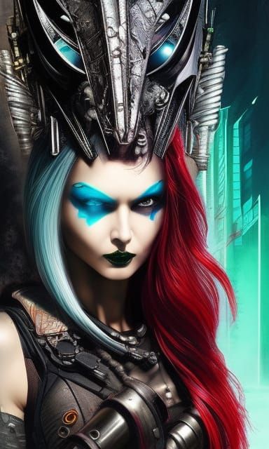 Stealthy Biopunk Assassin in Dark Sci-Fi Style