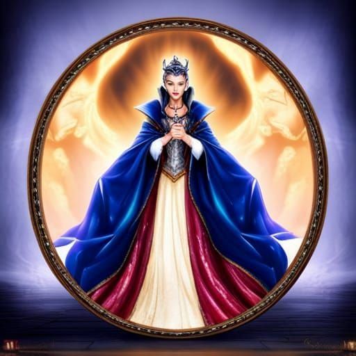 Evil Queen and Magic Mirror, Sinister Fantasy Art
