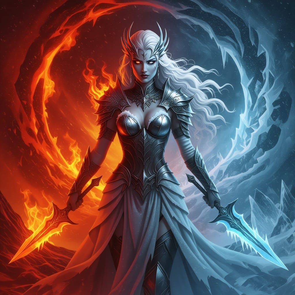 Ethereal Goddess of Fire and Ice