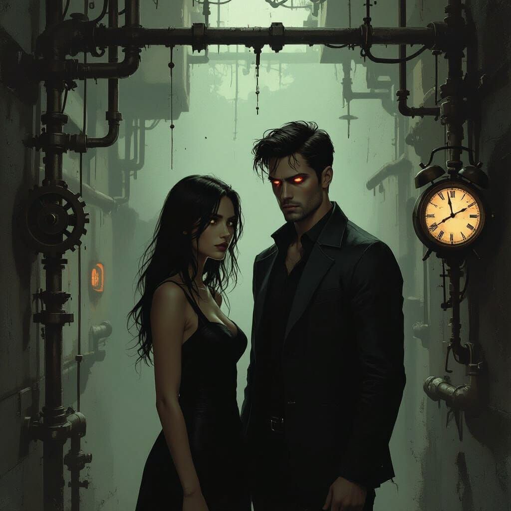 Vintage Pulp Fiction Book Cover with Couple