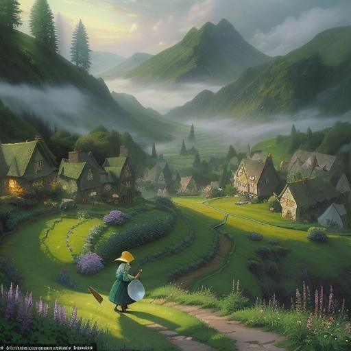 Hobbit Spoon Thief in Ethereal Landscape