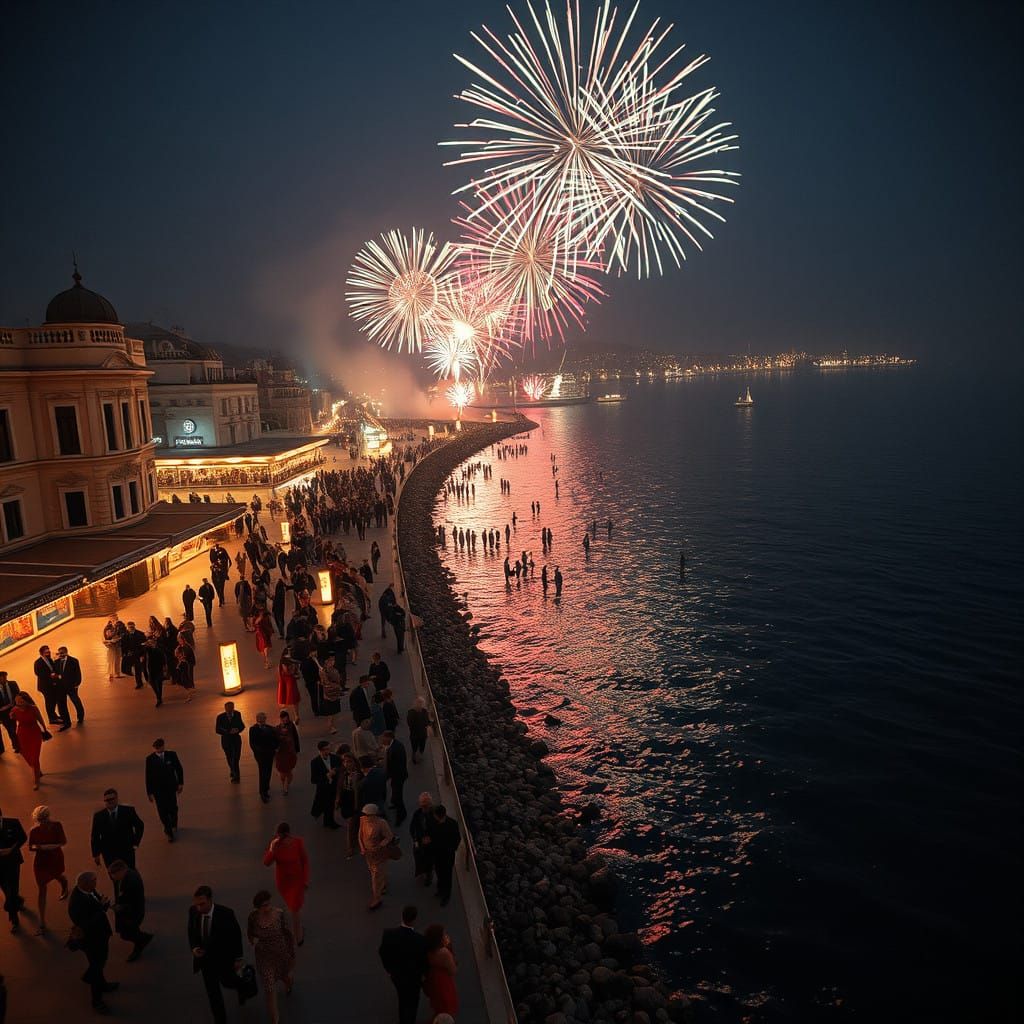 Vintage Beachside New Year's Eve Celebration in Coastal Turk...