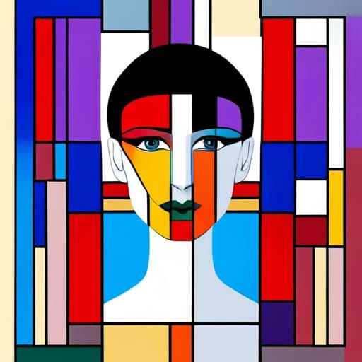 Geometric Pop Art: Mondrian and Bauhaus Fusion