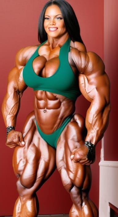 full body photo of, handsome beautiful face, beastly massive muscular amazon female bodybuilder muscle woman with large ...