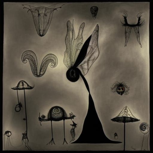 Winged Skeleton Butterfly in Infrared Photography