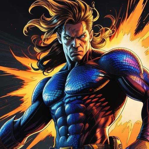 Dynamic Dragon Soaring: Comic Book Style Portrait