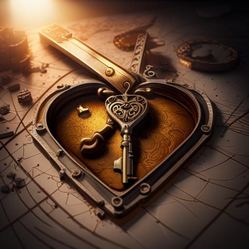 Heart Keyhole Medals with Glowing Light