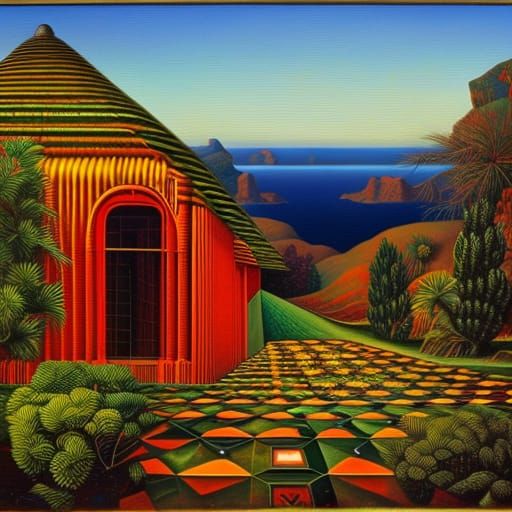 Photorealistic Romani Wagon in Surrealist Style