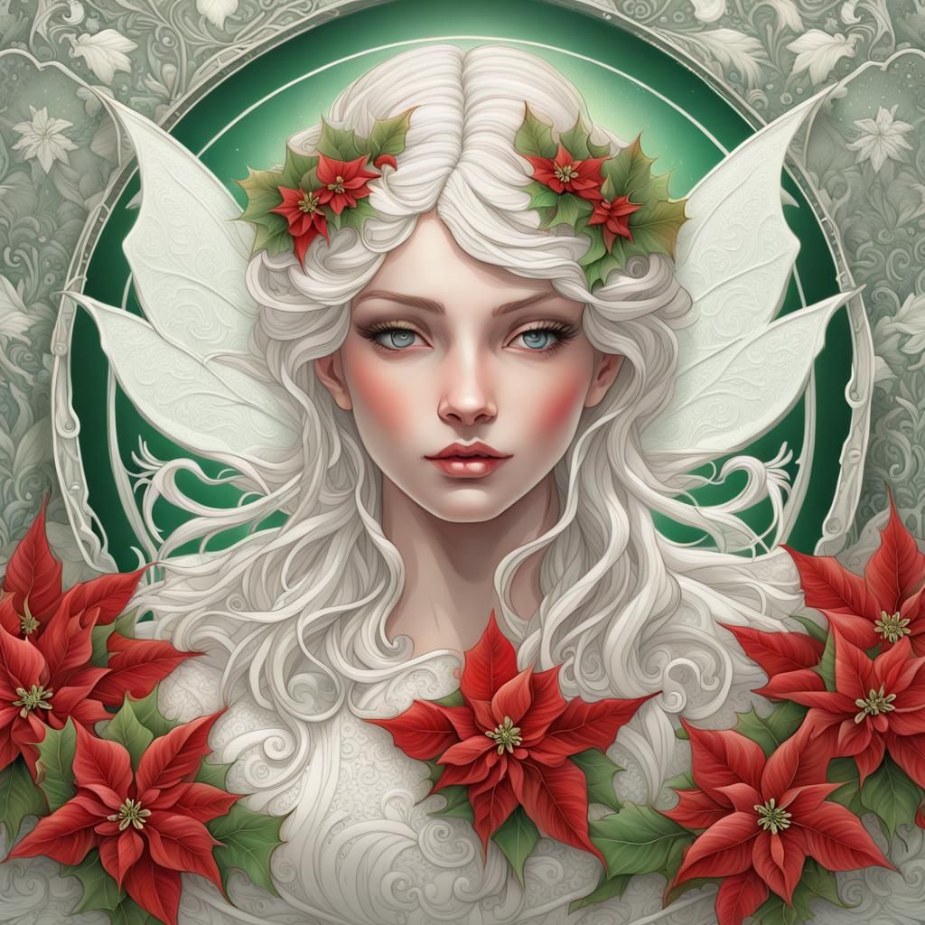 Christmas Fairy in Winter Wonderland: Intricate Concept Art
