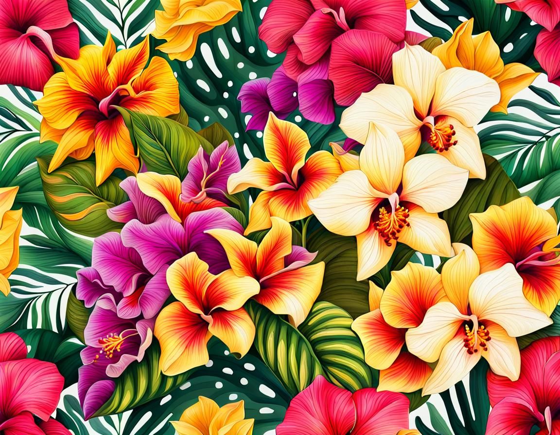 Exotic Tropical Flower Bouquet with Vivid Blooms