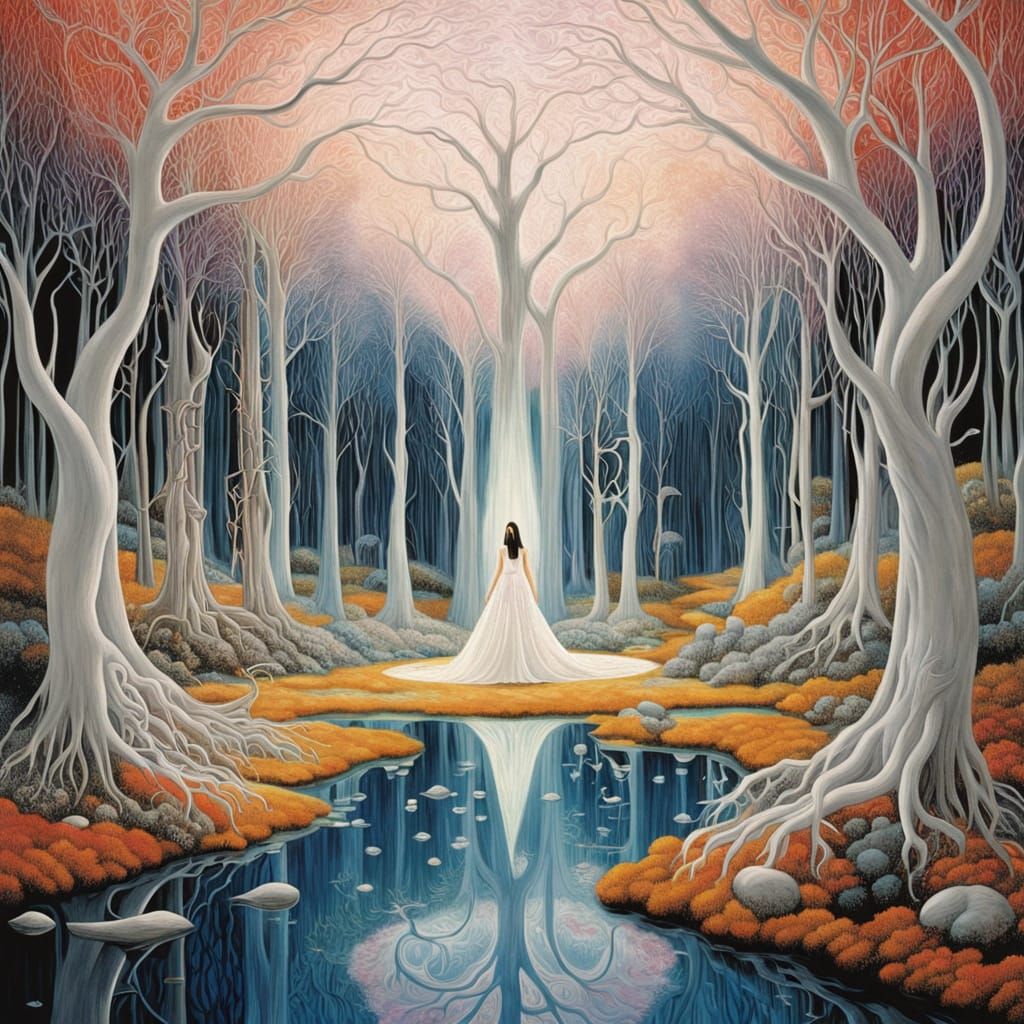 Surreal Whirling Spirit in Vibrant Kusama-Inspired Aesthetic