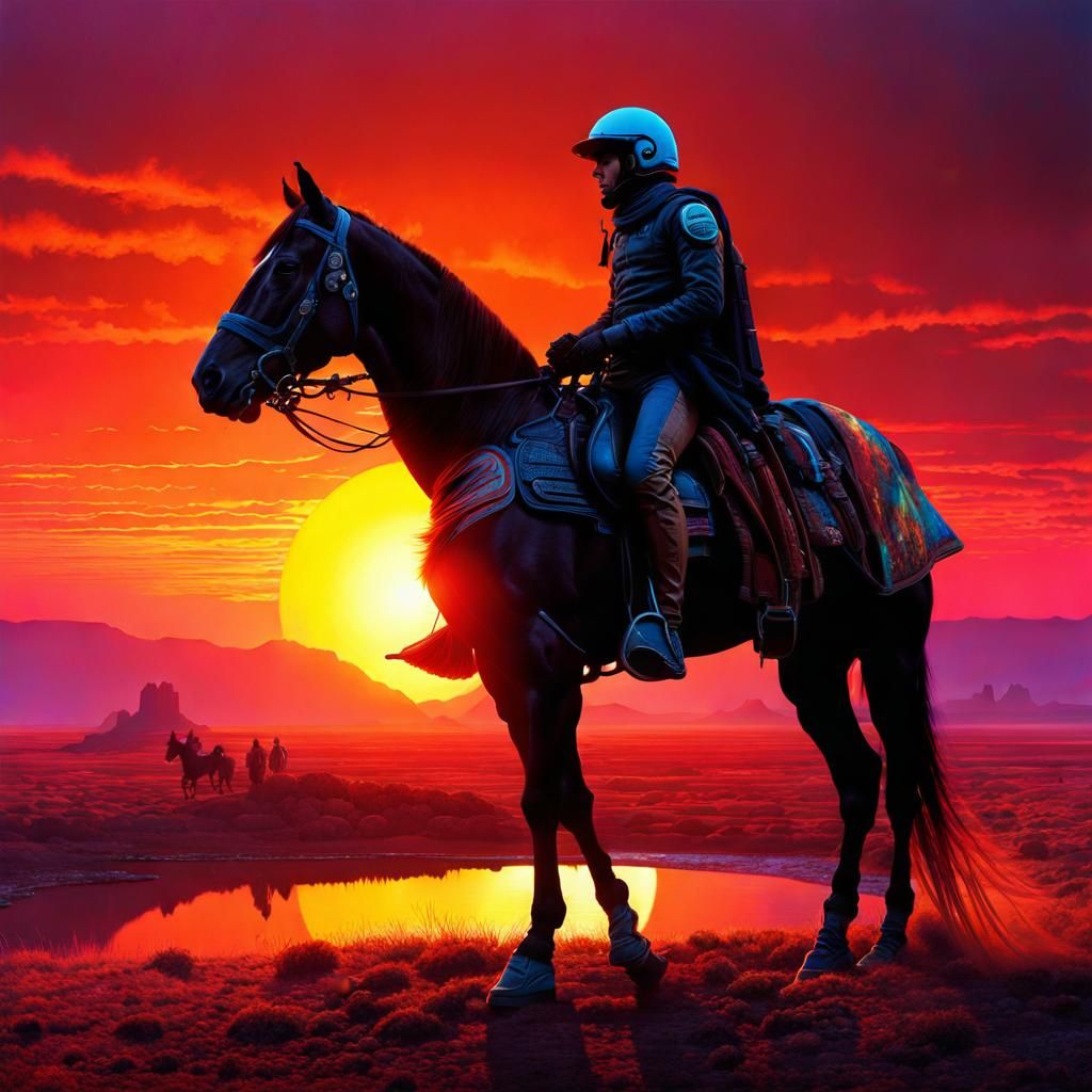 Futuristic horse rider