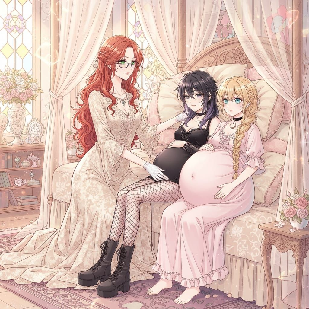 Shoujo Style Family Portrait: Caring for Pregnant Wives