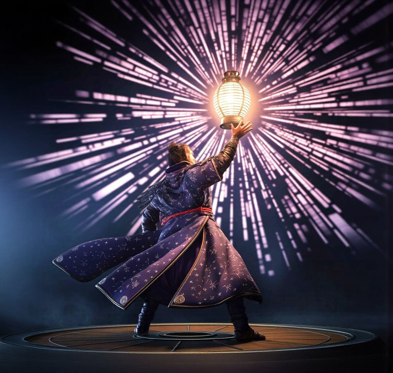 Mystical Warrior Holding Magical Lantern in Katsuhiro Otomo ...