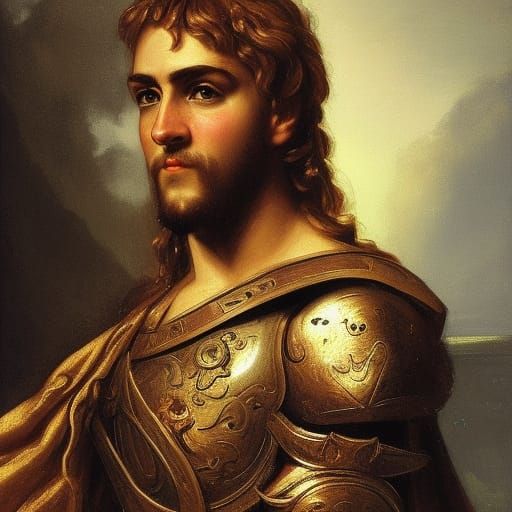 Alexander the Great Portrait in Art Nouveau Style