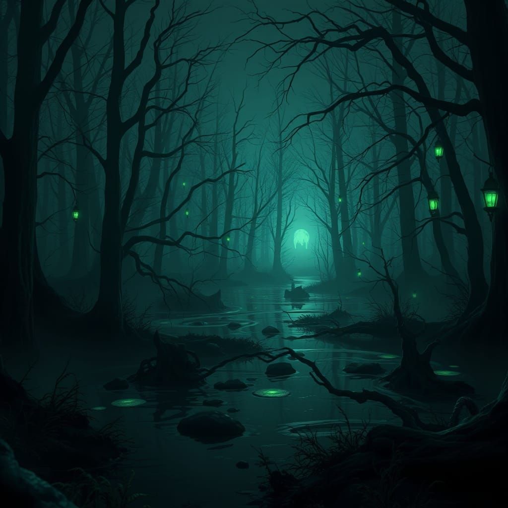 Mystical Swamp Realm in High-Fantasy Style