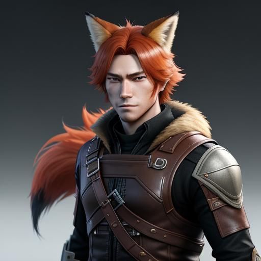 Ginger Fox Assassin: Detailed 3D Anime Art