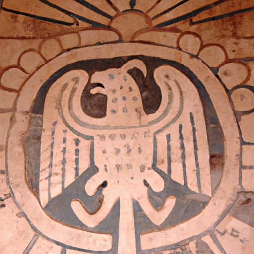 Aztec Phoenix Rises in Ancient Ruins