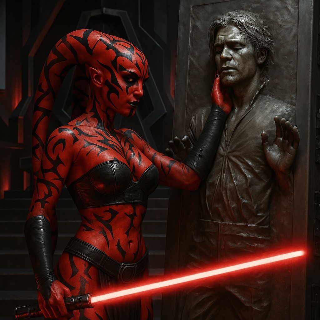 Darth Talon and Cade Skywalker in Carbonite