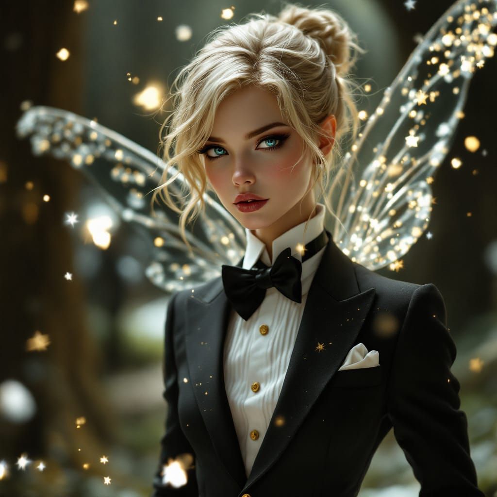 Fairy in Tuxedo: Futuristic Surrealism