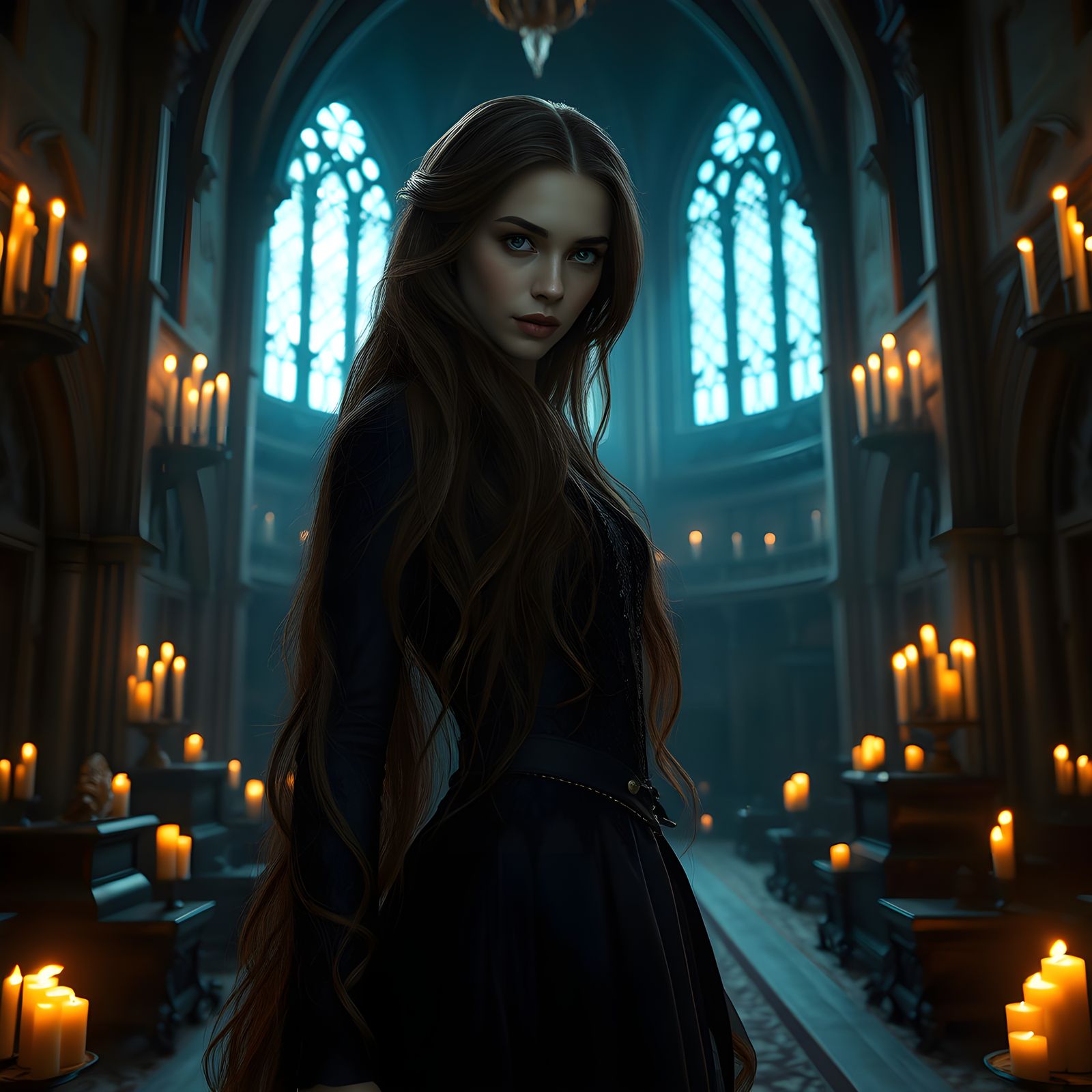 Gothic Princess Portrait in Dark Fantasy Style