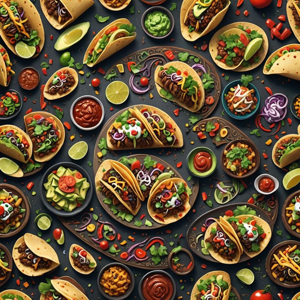 Delicious Taco on Plate: Detailed Matte Painting