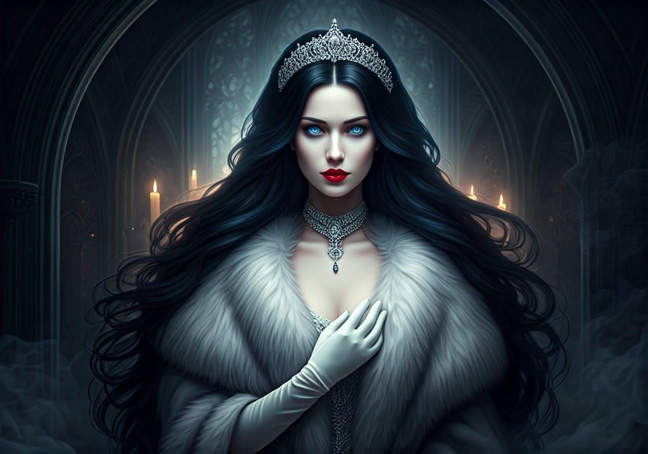 Ethereal Woman Melts into Dark Manor Shadows in Hauntingly B...