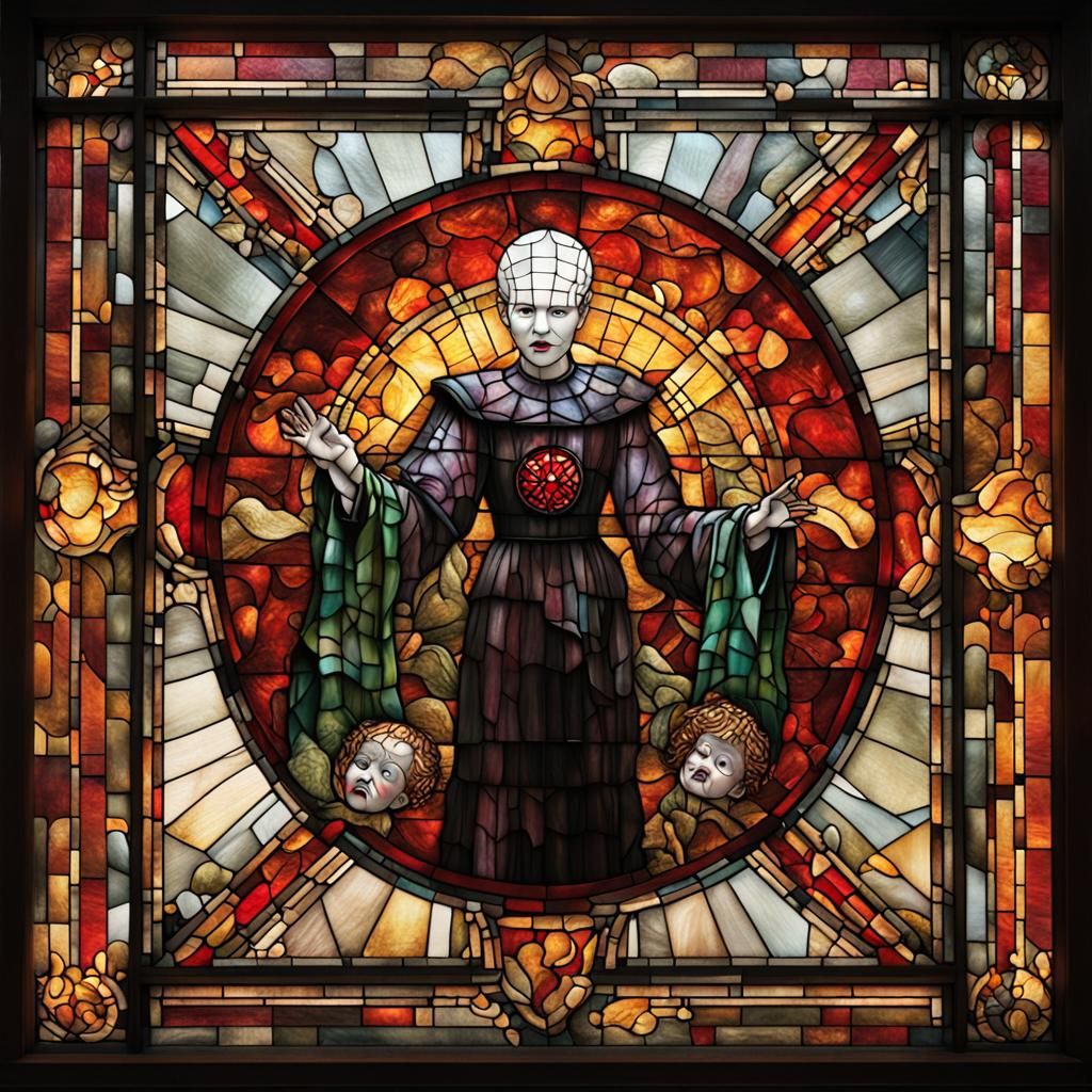 Stained Glass Pinhead with Newborn in Hellfire