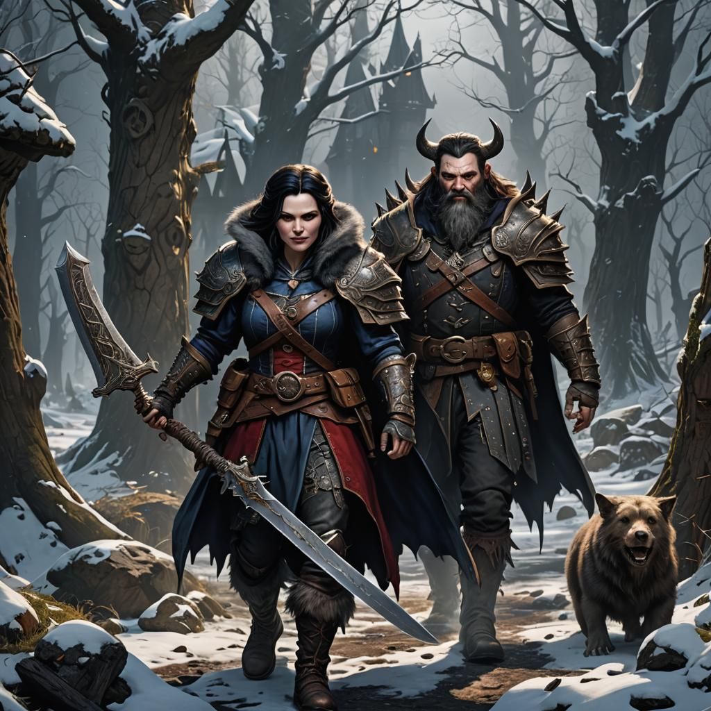 Gothic Snow White: Fierce Dwarf Hunter