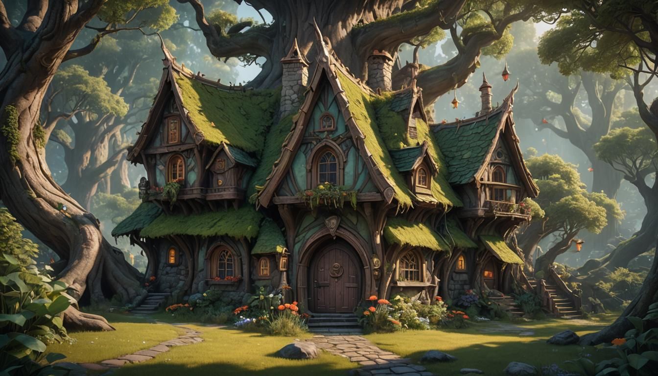 Fantastical Elf House Concept Art in Deep Color