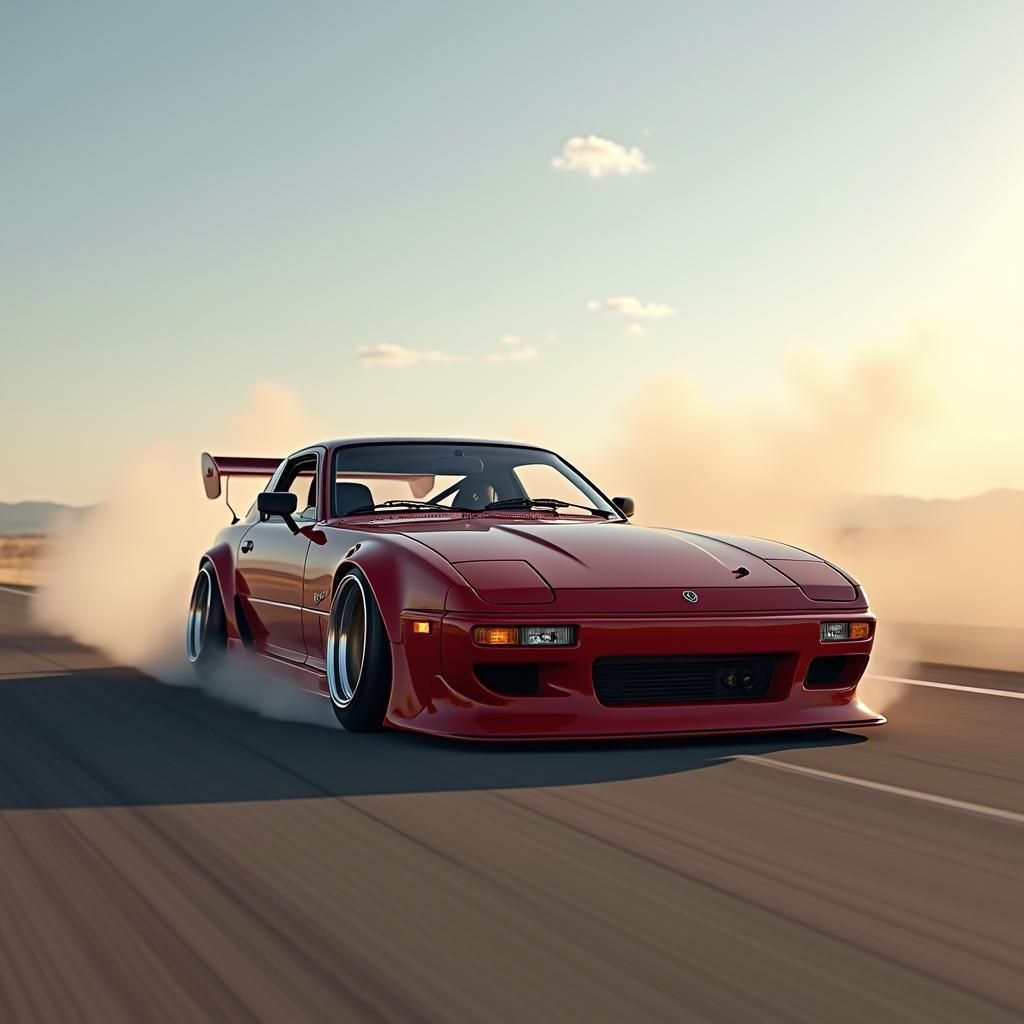 RX-7 High-Speed Cornering at Tsukuba Circuit