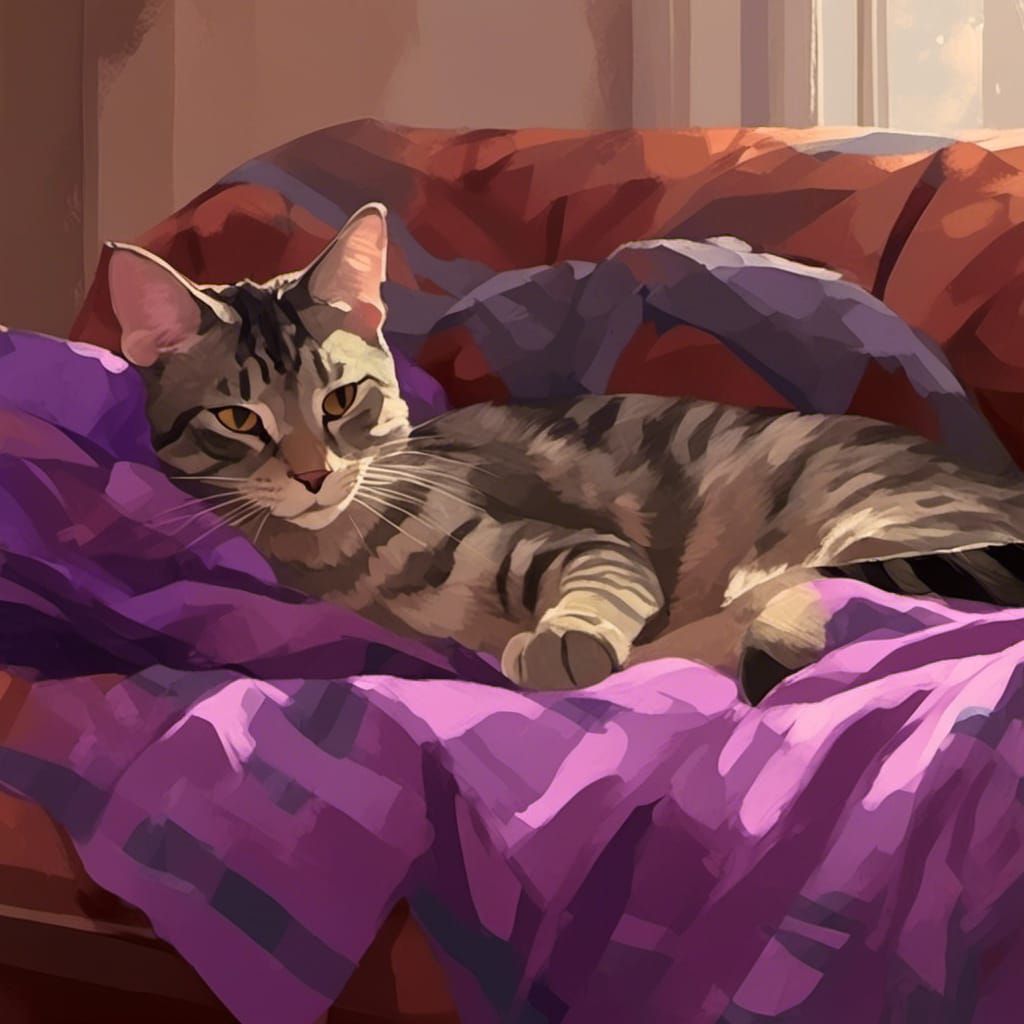 Person Relaxing with Cat: Hyperdetailed Portrait