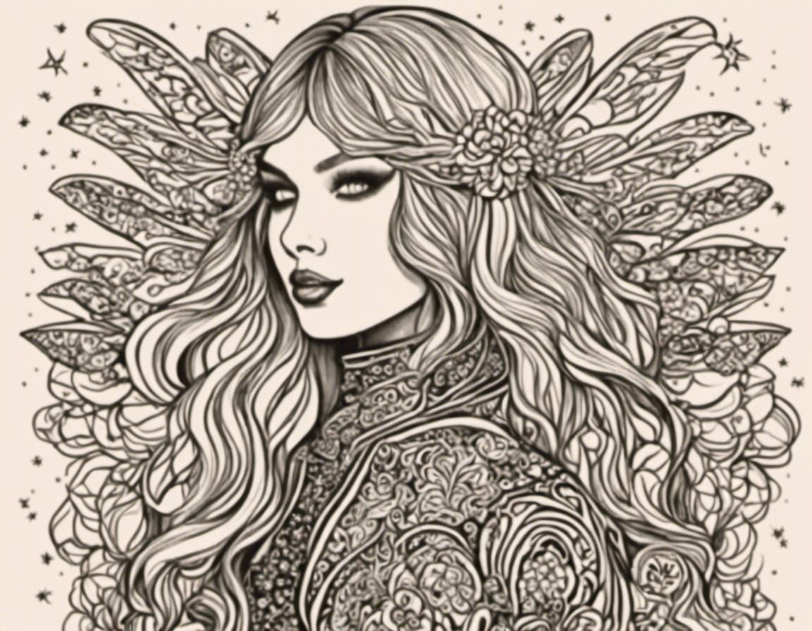 Taylor Swift Eras Tour in Sydney: Coloring Book Style