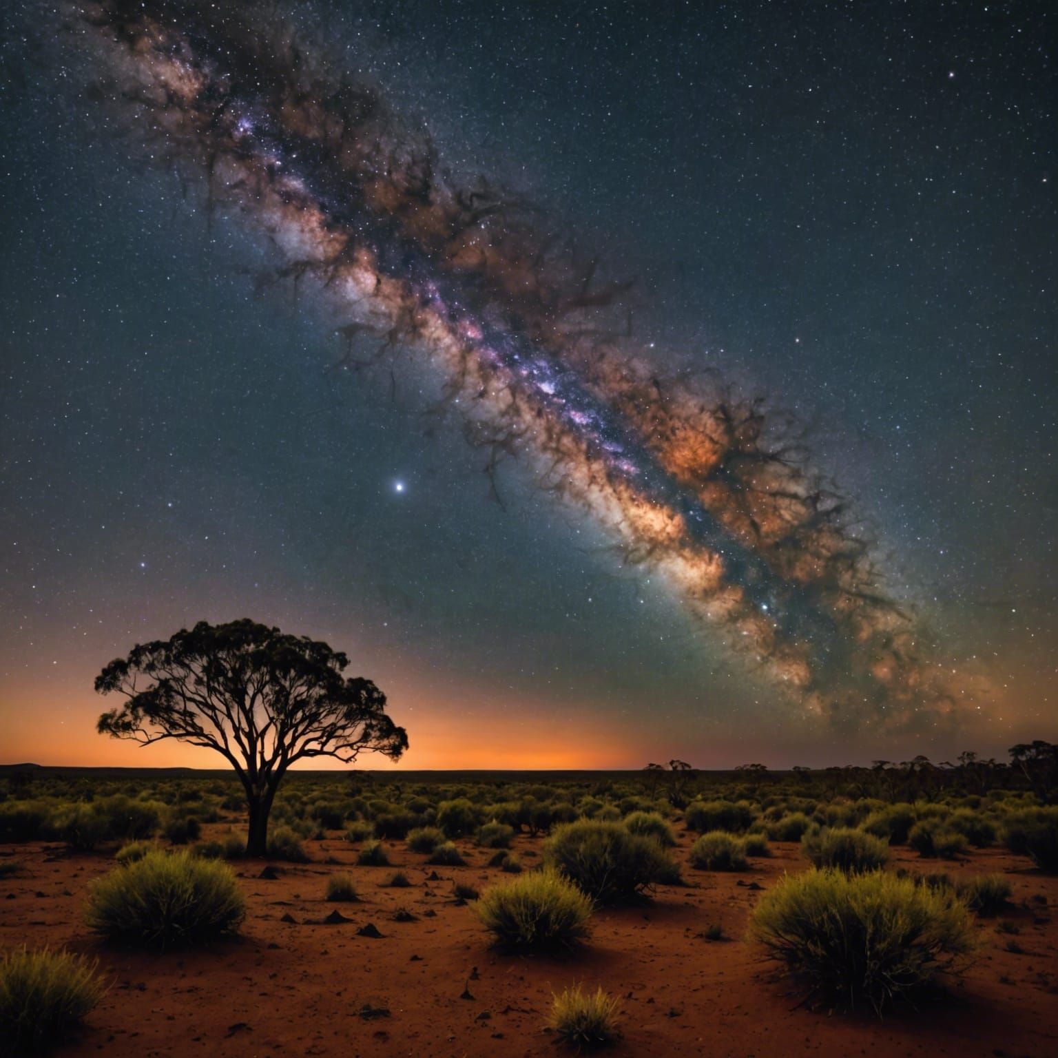 Milky Way Over Aboriginal Australian Landscape