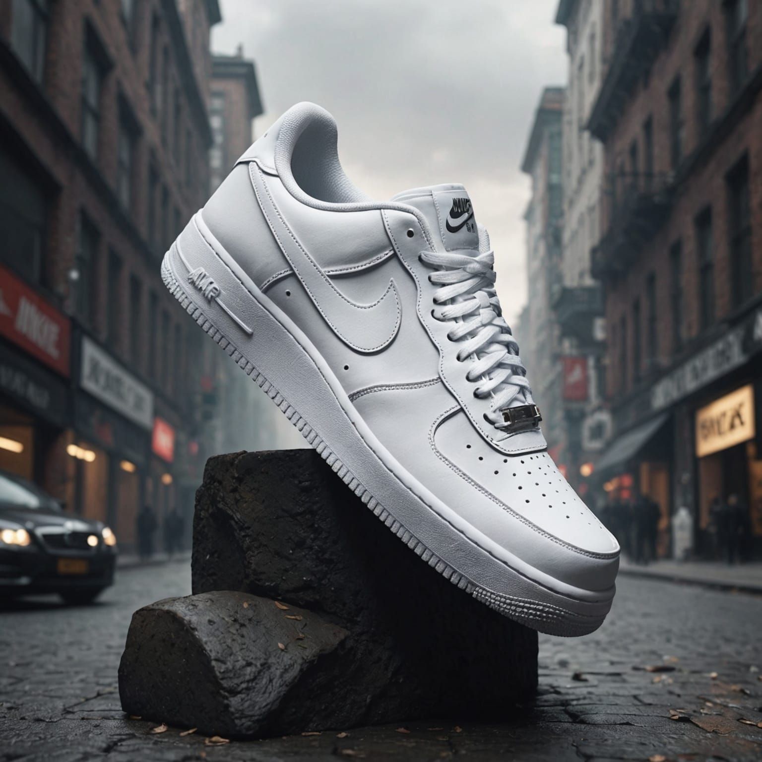 White Nike Air Force 1 Digital Matte Painting
