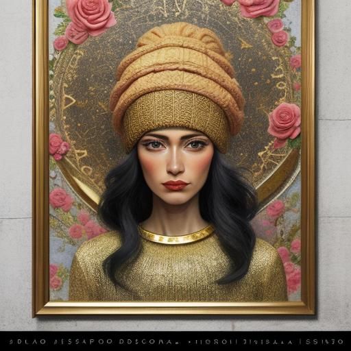 Surreal Fish Woman with Scaled Cap