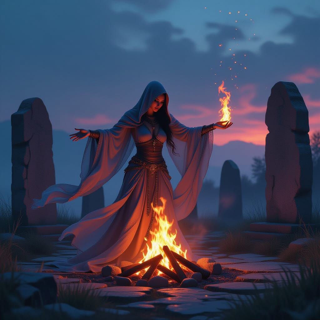 Spectral Dancer Ritual in Ancient Stone Circle