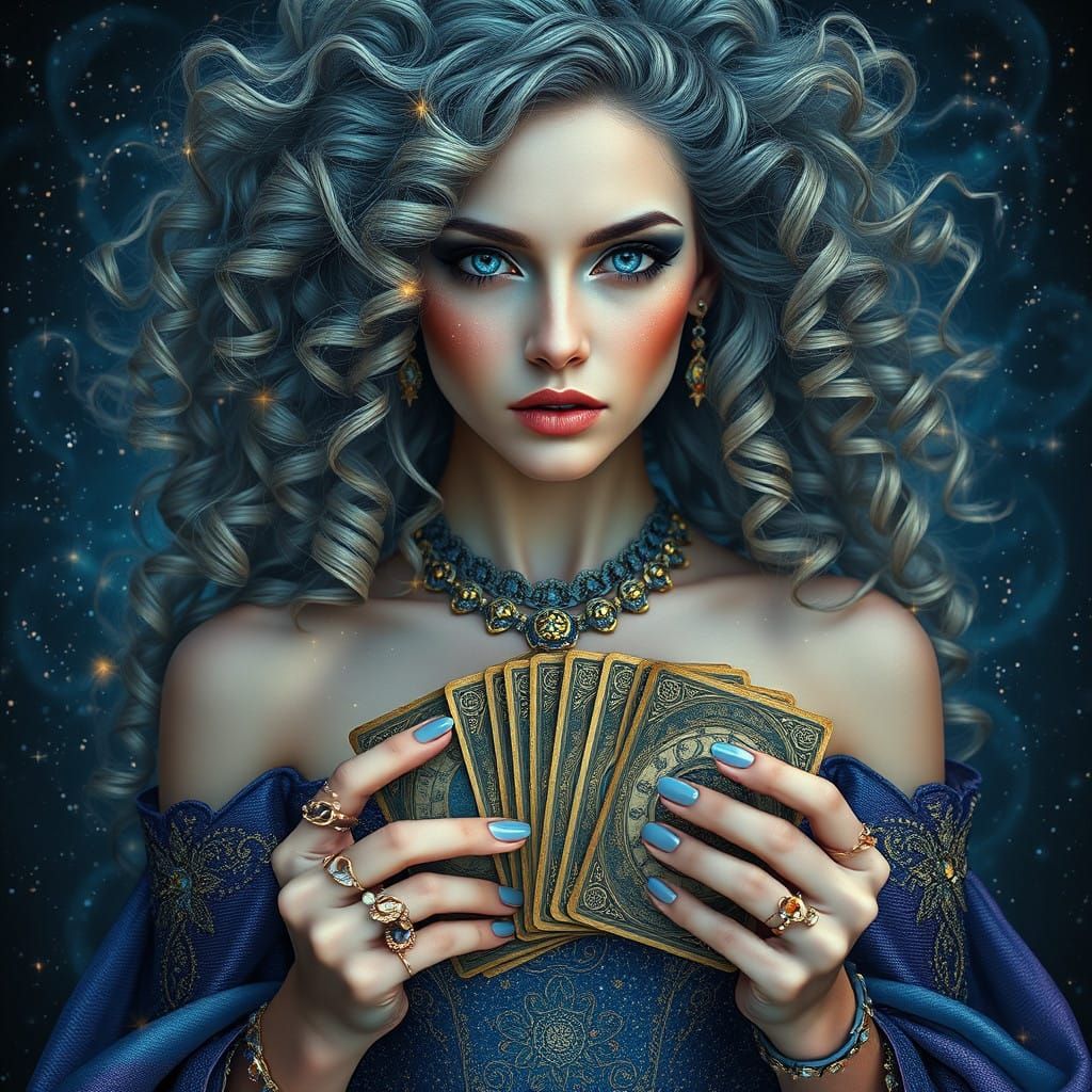 Celestial Goddess in Starry Night Gown