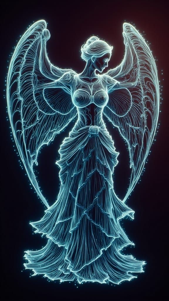 Mechanoluminescent Angel in Infrared Resin