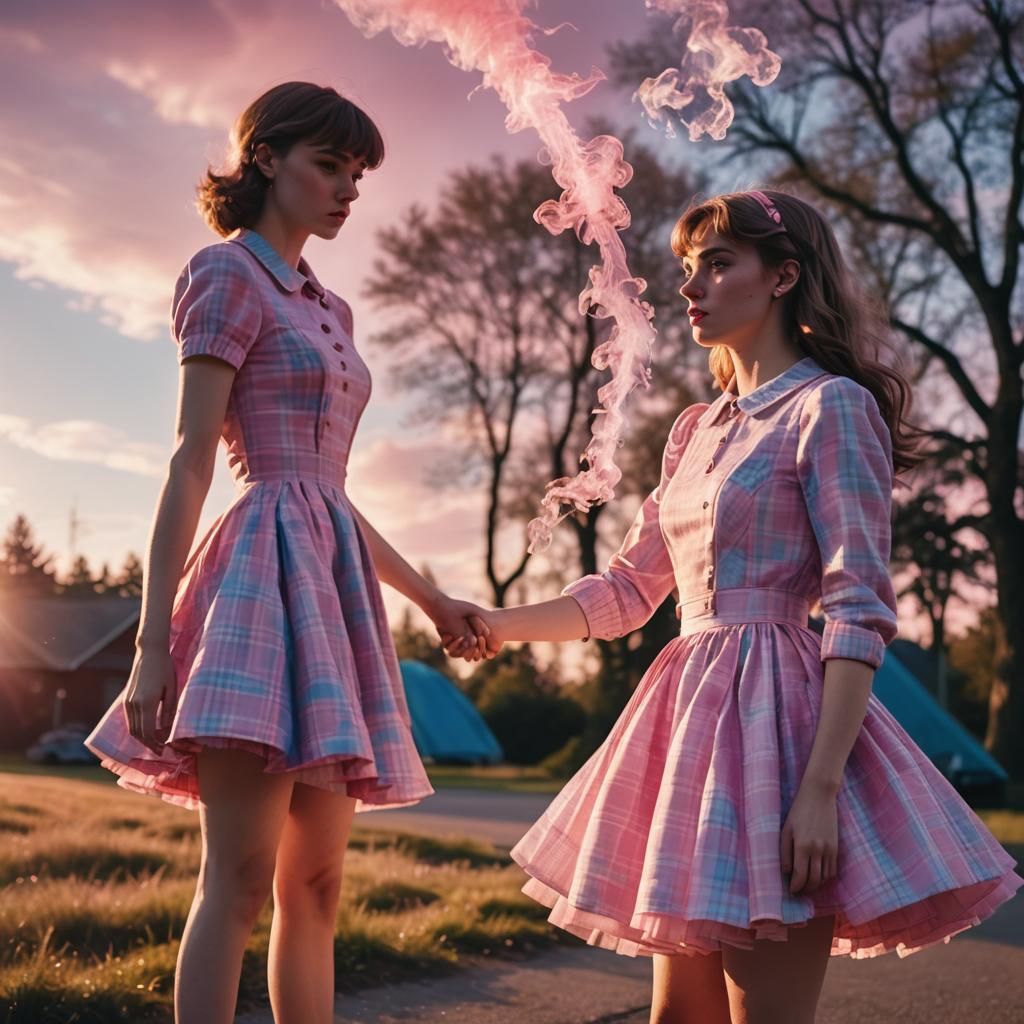 Playful Moment in Soft Sunset Hues